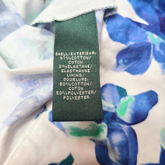 Lauren Ralph Lauren Cotton Blend Floral Dress, Size Medium - Picture 7 of 9